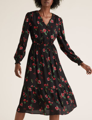 Marks and spencer floral hotsell print dress