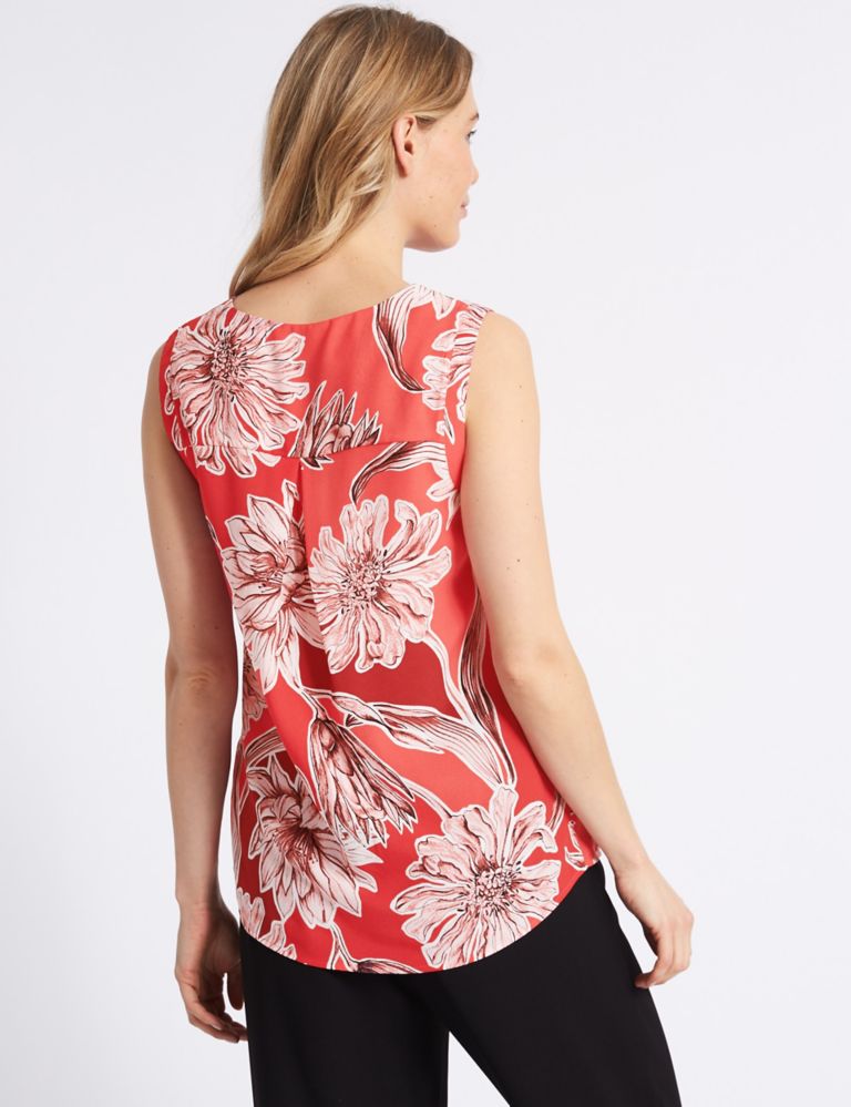 Floral Print V-Neck Shell Top 4 of 4