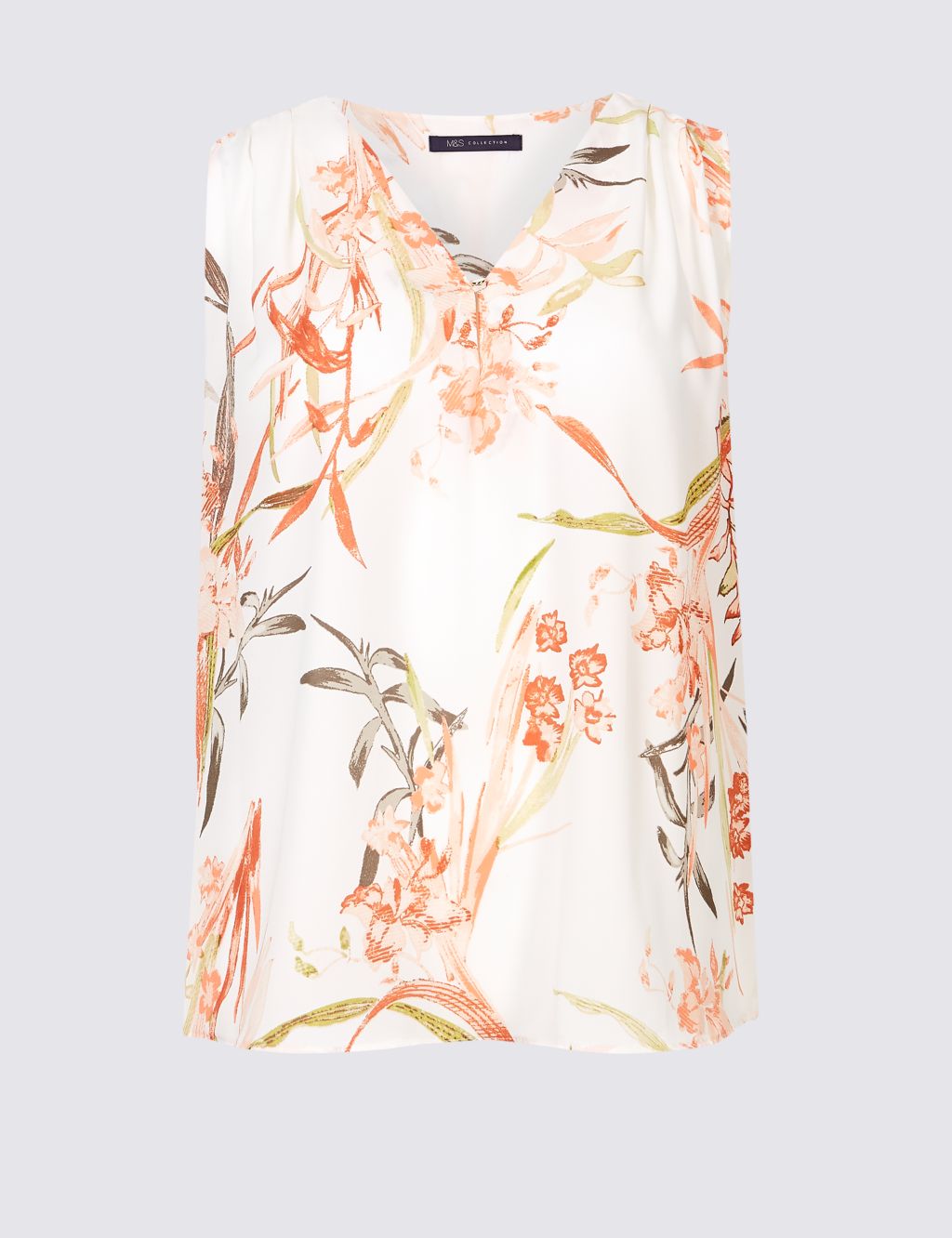 Floral Print V-Neck Shell Top 1 of 4