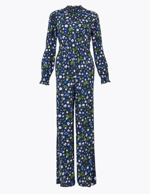 Floral Print Waisted Jumpsuit Image 2 of 6