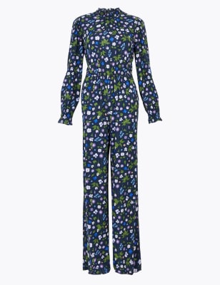 Floral Print Waisted Jumpsuit Image 2 of 6