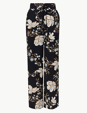 Floral Print Wide Leg Trousers Image 2 of 5