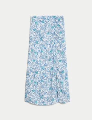 Floral Printed Midaxi A-Line Skirt Image 2 of 7