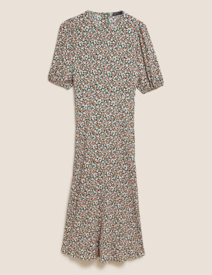 Floral Puff Sleeve Midaxi Tea Dress – M&S COLLECTION