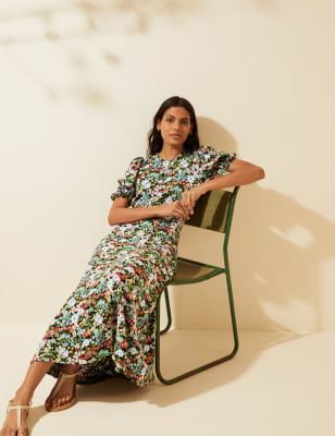 M&s floral cheap midi dress