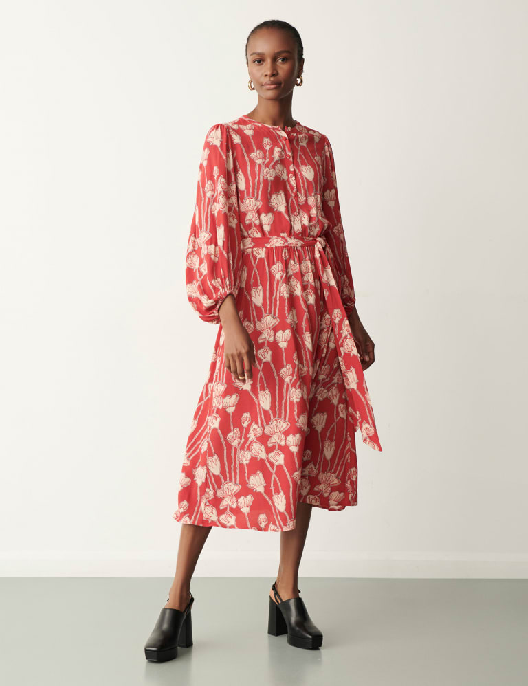 Belted floral dress top