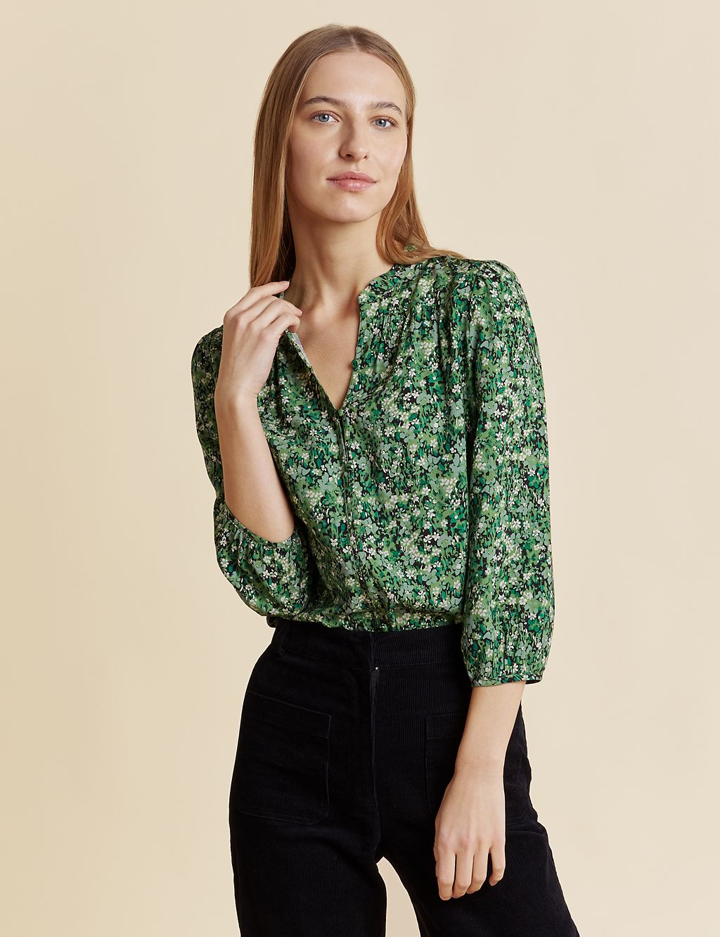 Floral Round Neck Blouse 1 of 4