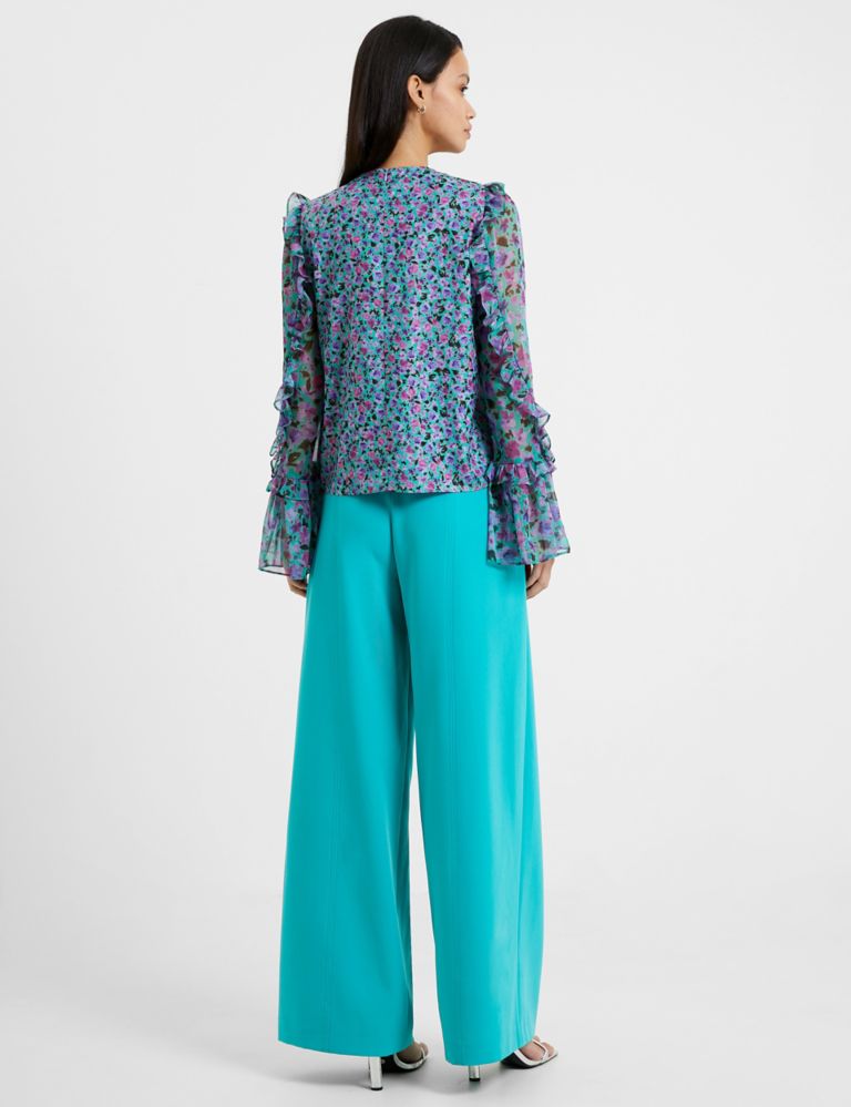 Floral Round Neck Frill Detail Blouse | French Connection | M&S