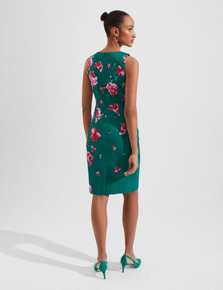 Floral Round Neck Knee Length Bodycon Dress 4 of 7