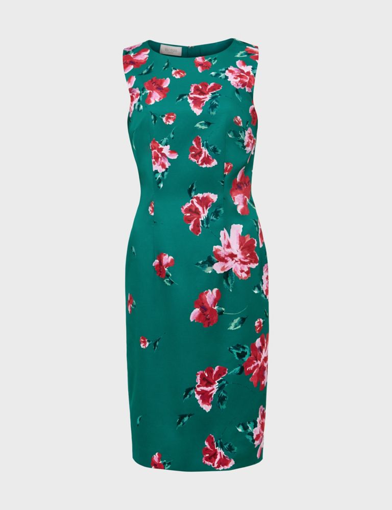 Floral Round Neck Knee Length Bodycon Dress 2 of 7