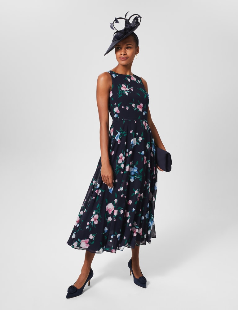 Hobbs black floral dress deals