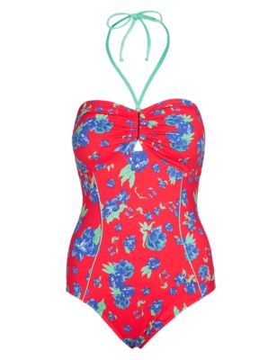 Floral Ruched Swimsuit Image 2 of 5