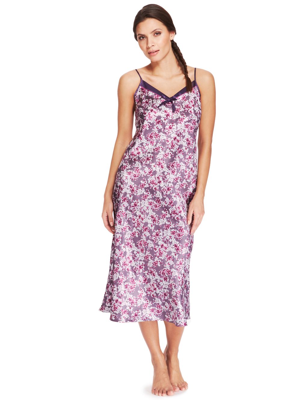 Floral Satin Long Nightdress 2 of 5
