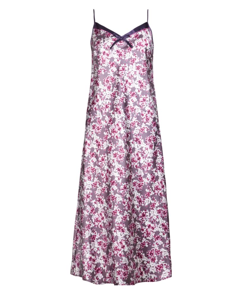 Floral Satin Long Nightdress 3 of 5