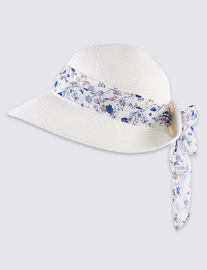 Floral Scarf Trim Hat Image 2 of 3