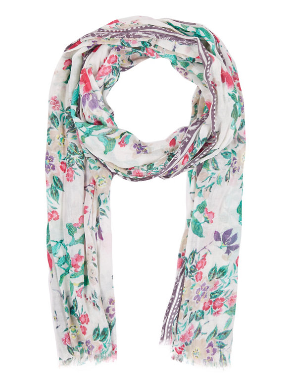 Floral Scarf with Modal Image 1 of 2