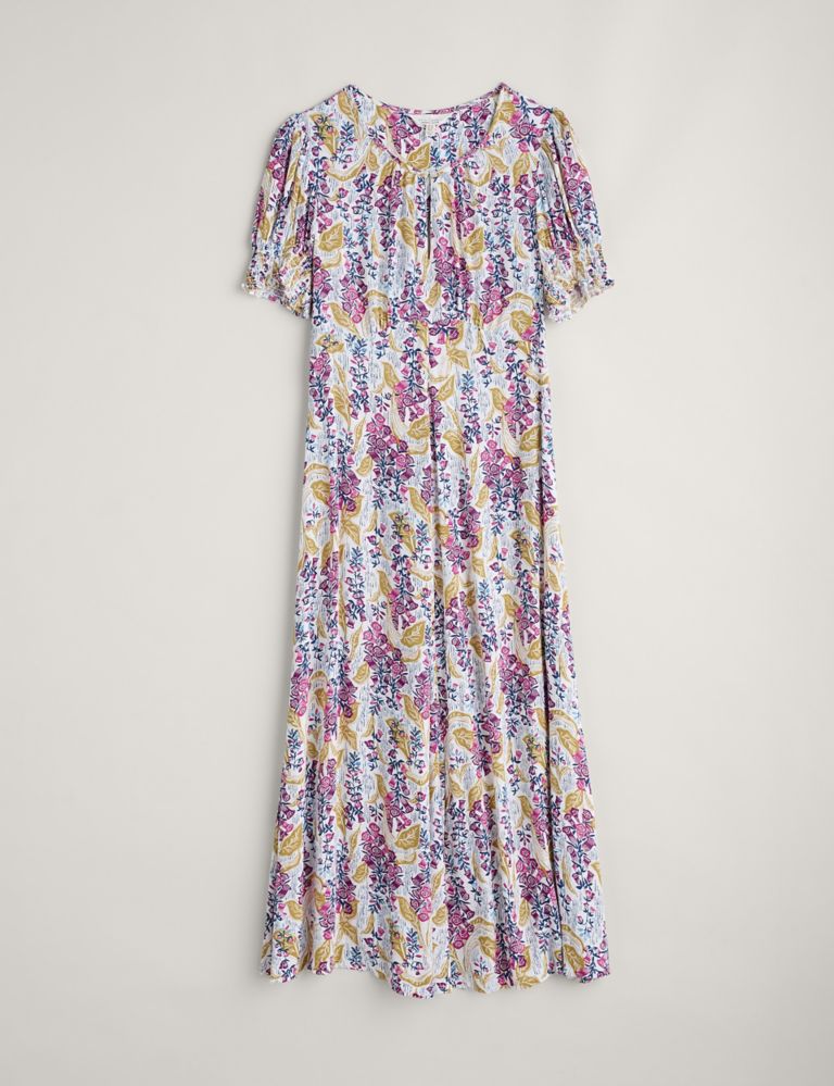 Floral Scoop Neck Midaxi Waisted Dress 2 of 5