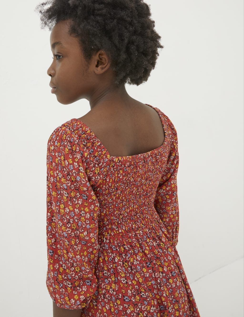 Floral Shirred Dress (3-13 Yrs) | FatFace | M&S
