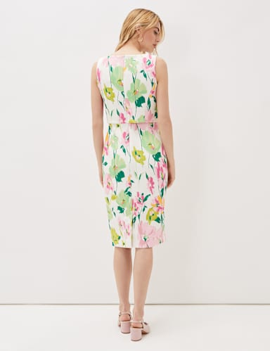 Floral Sleeveless Knee Length Shift Dress 3 of 3