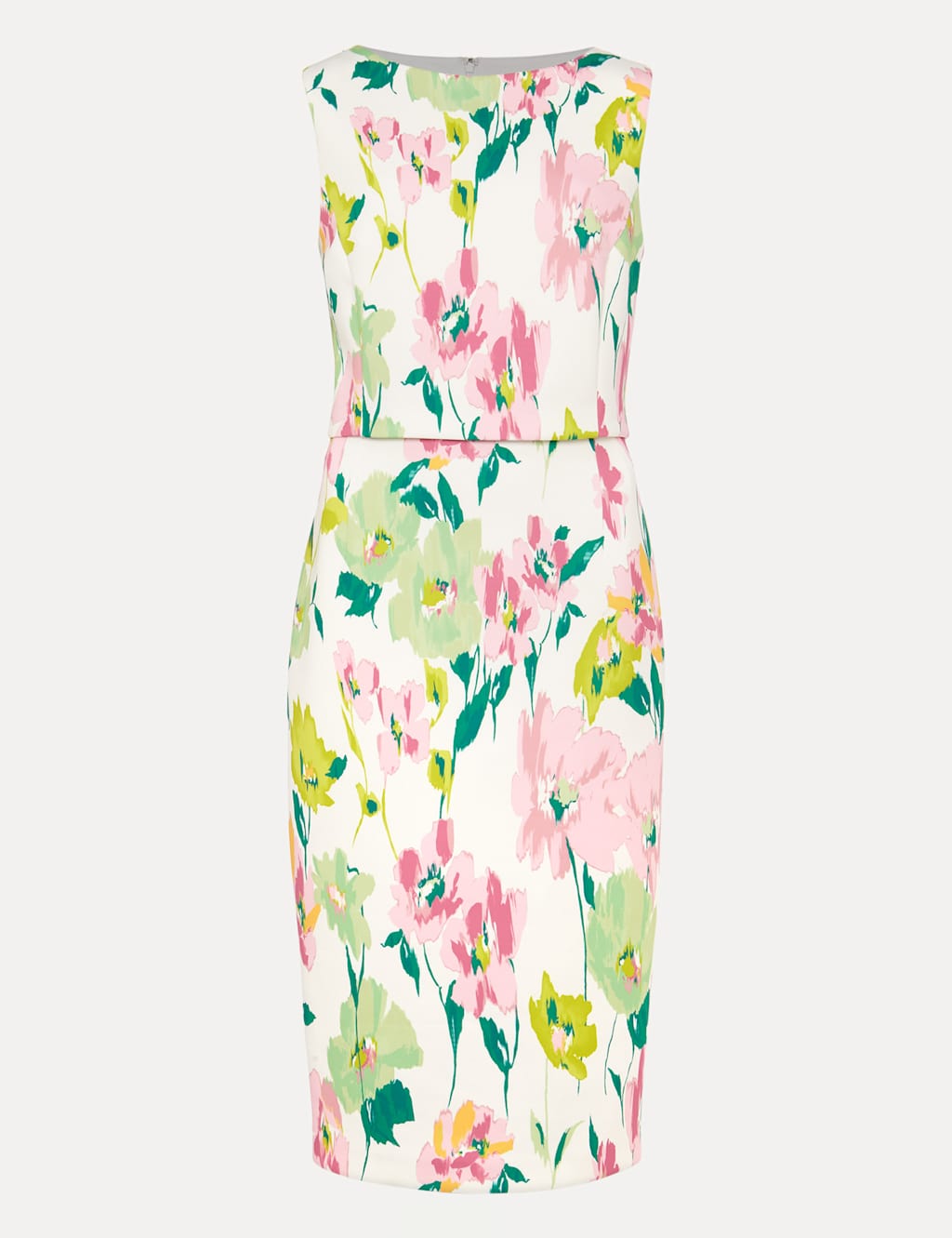 Floral Sleeveless Knee Length Shift Dress 1 of 3