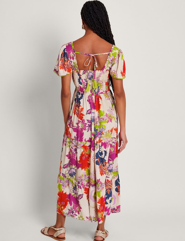 Floral Square Neck Midaxi Swing Dress 3 of 4