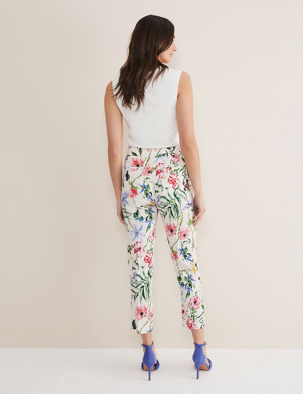 Floral Straight Leg Cropped Trousers | Phase Eight | M&S