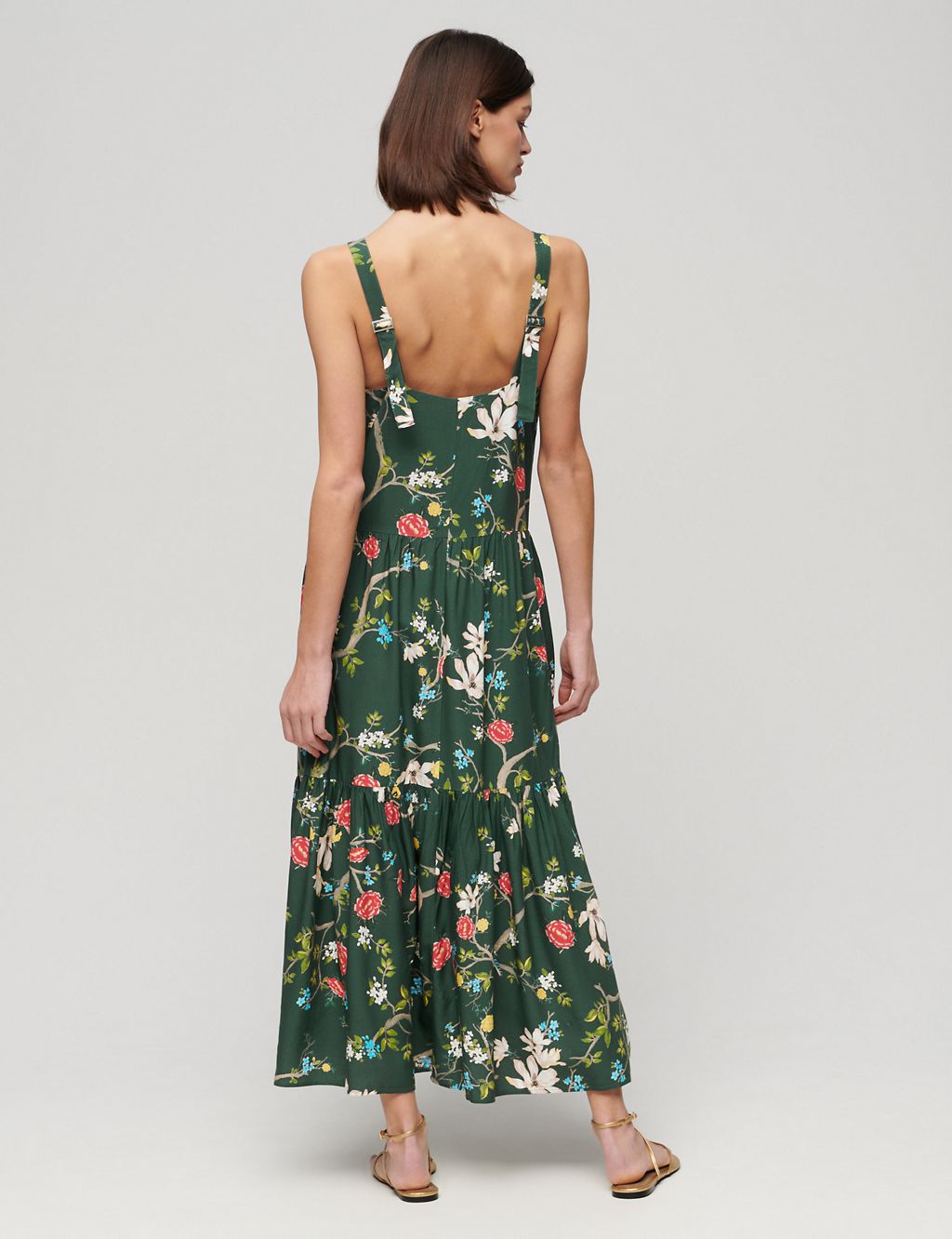 Floral Strappy Maxi Tiered Dress 1 of 6