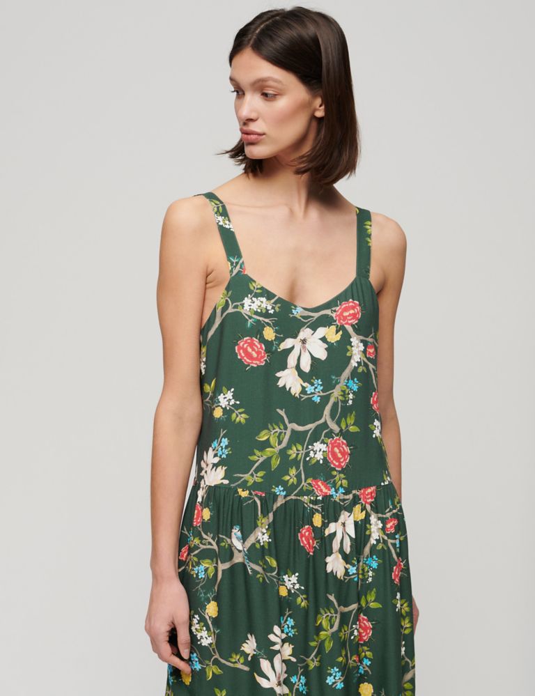 Floral Strappy Maxi Tiered Dress 3 of 6