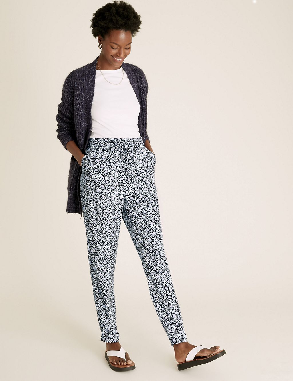 Floral Tapered Ankle Grazer Trousers 3 of 6