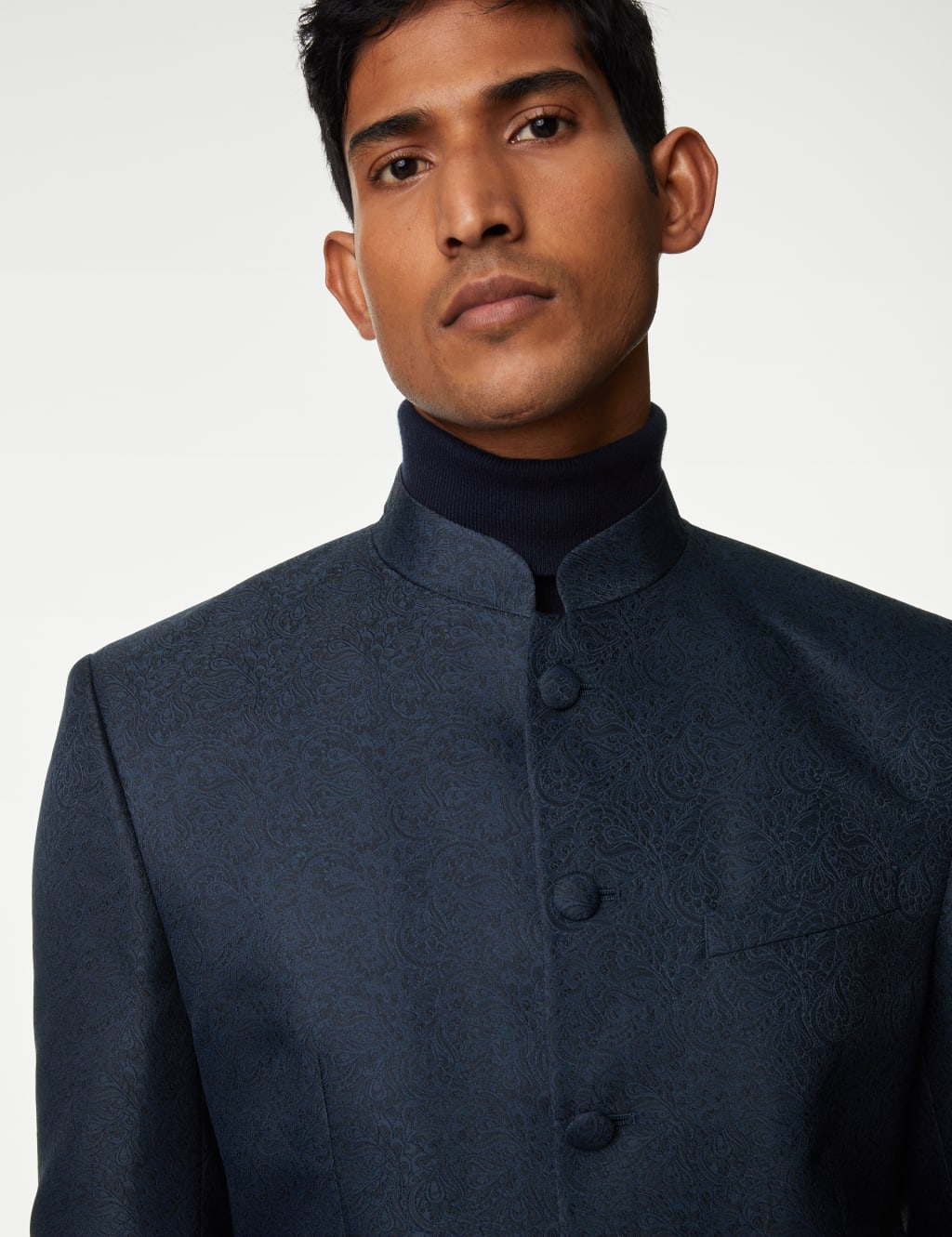 Floral Textured Jacquard Nehru Jacket 4 of 6