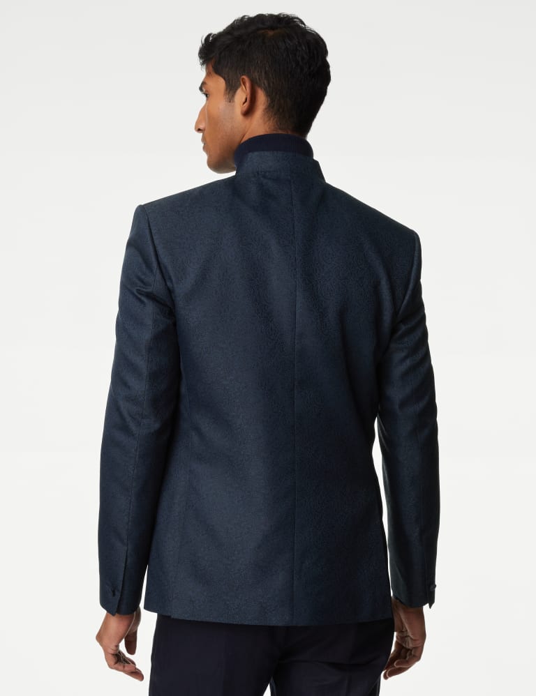 Floral Textured Jacquard Nehru Jacket