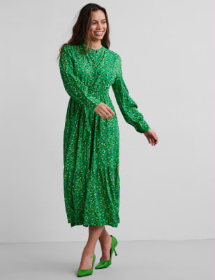 green dress with tie front