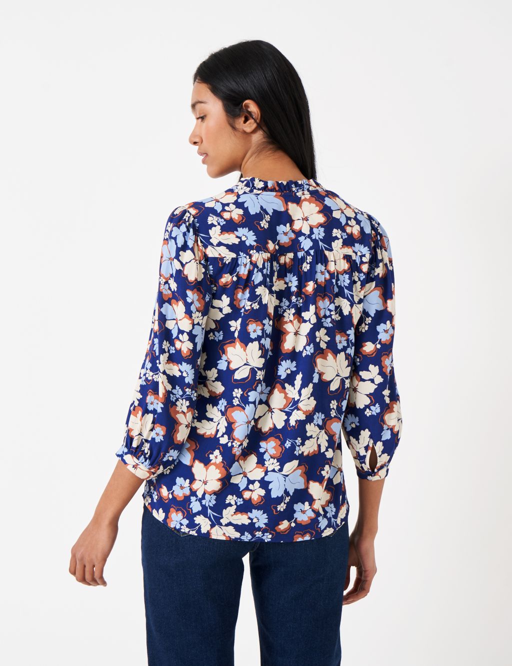 Buy Floral Tie Neck Blouse | Crew Clothing | M&S