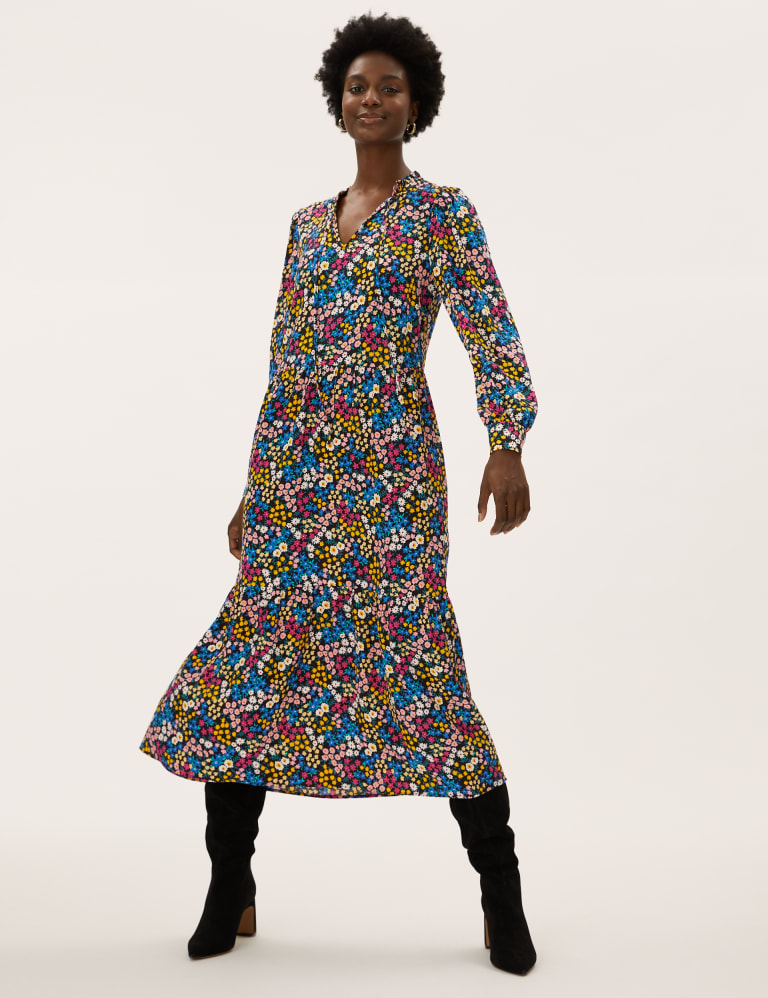 M&s floral 2025 midi dress
