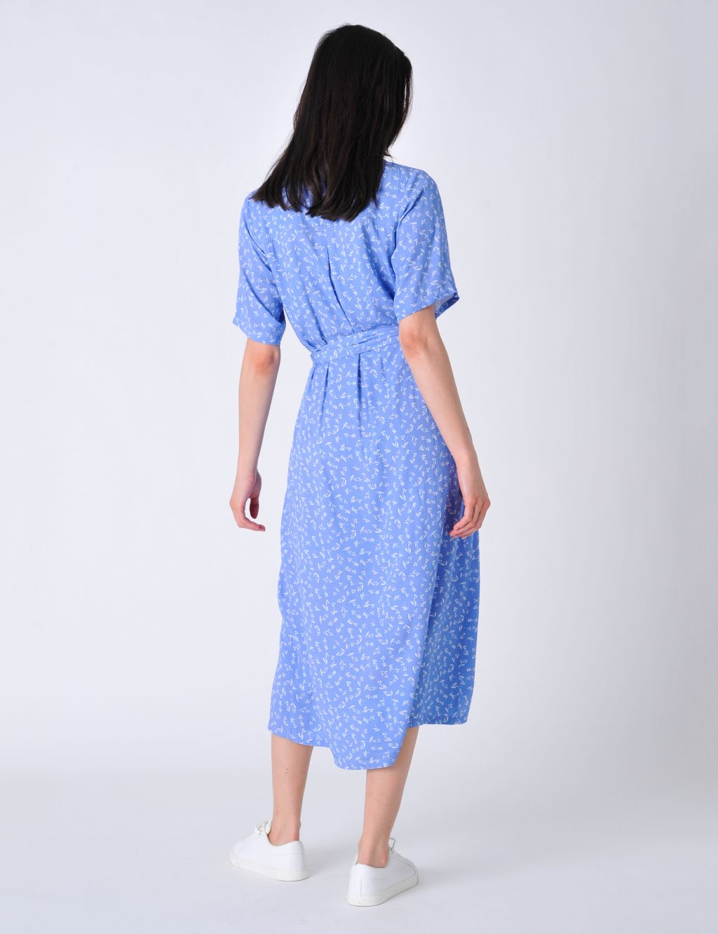 Floral Tie Waist Midi Shirt Dress | Burgs | M&S
