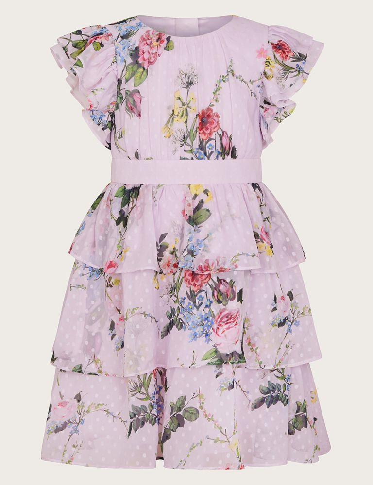 Floral Tiered Dress (2-15 Yrs) 1 of 3