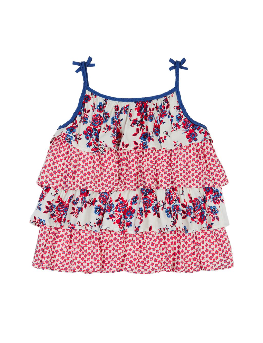 Floral Tiered Frilled Top (5-14 Years) 1 of 4
