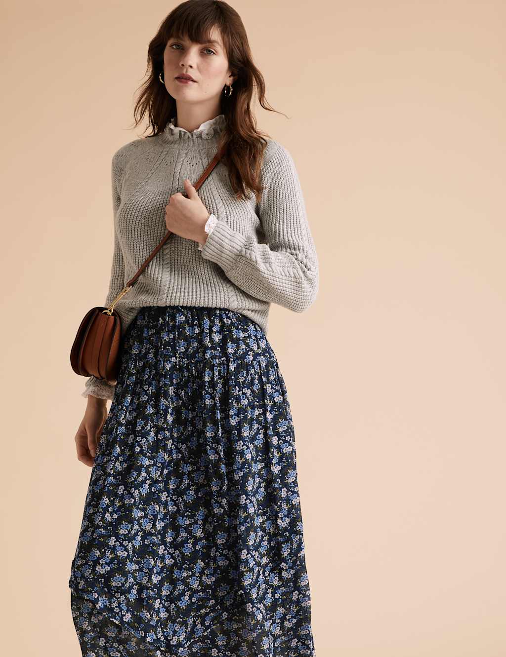 Floral Tiered Midi Skirt 1 of 6
