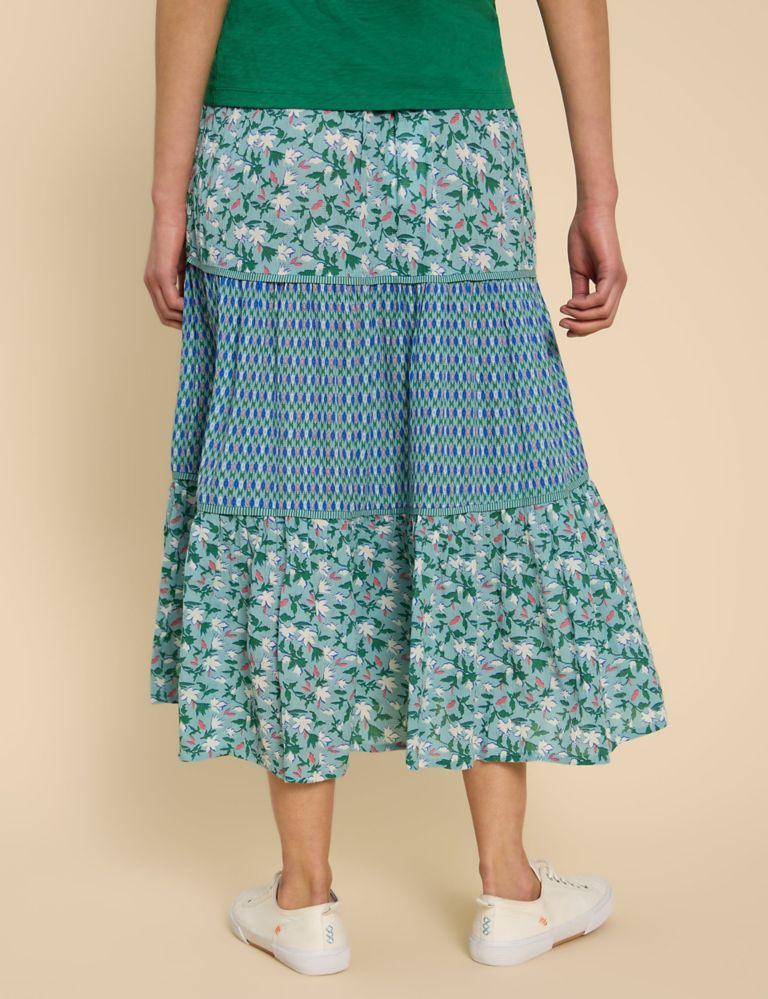 Floral Tiered Midi Skirt 4 of 6
