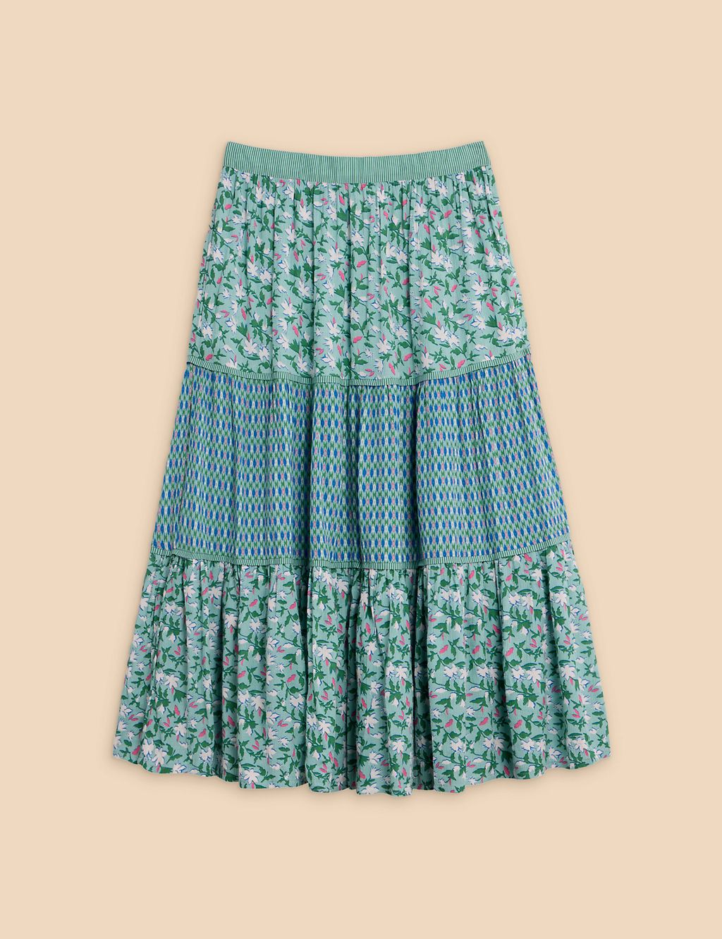 Floral Tiered Midi Skirt 1 of 6