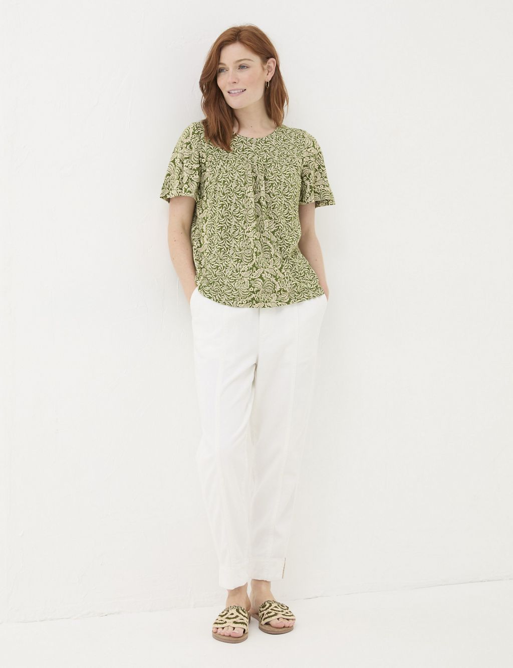 Floral Top with Linen 2 of 6