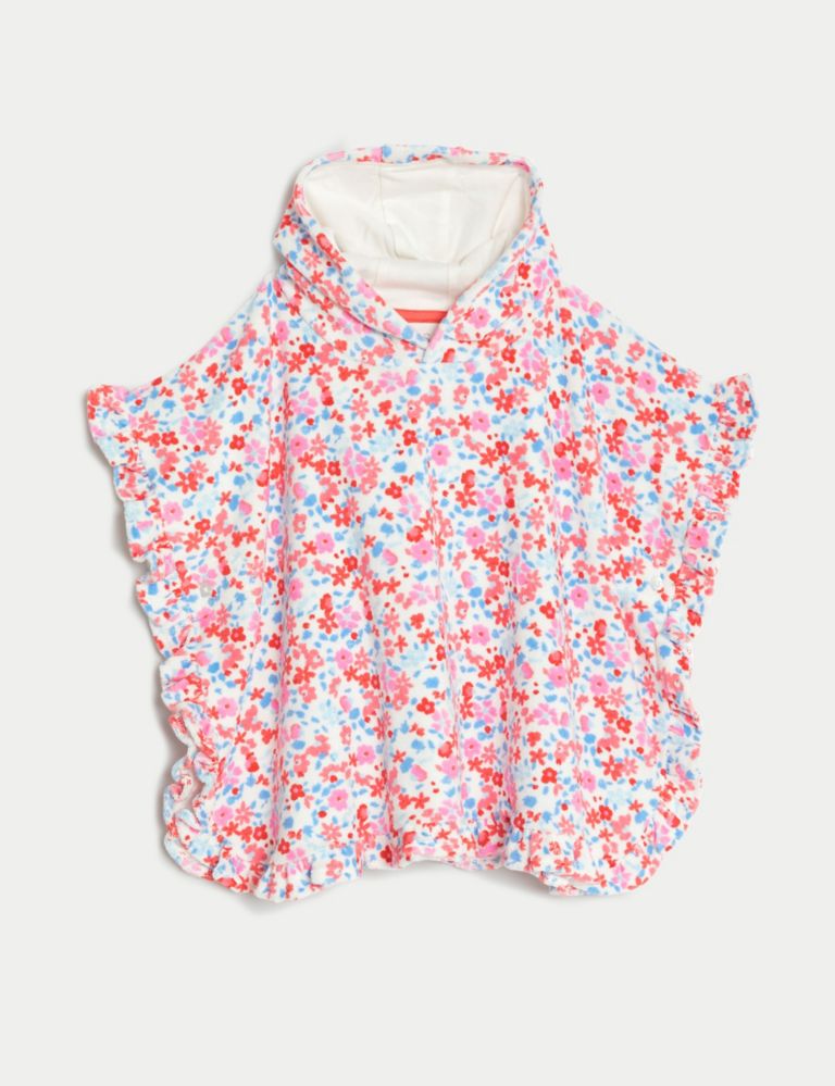 Floral Towelling Poncho (0-3 Yrs) 1 of 3