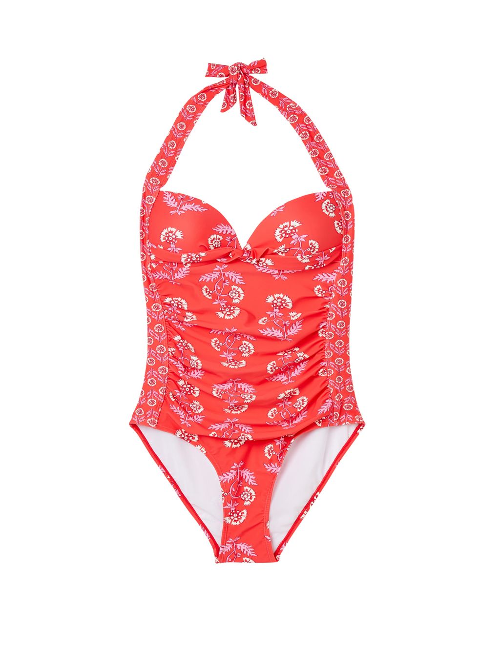 Floral Twist Front Halterneck Swimsuit | Joules | M&S