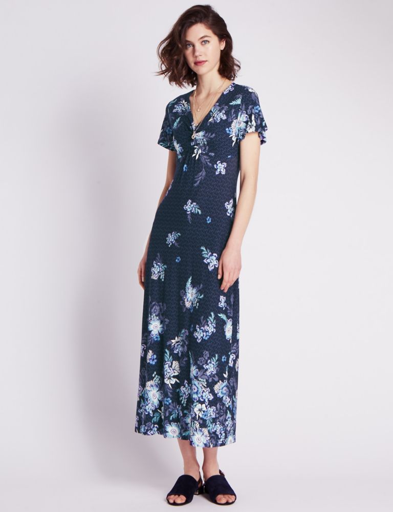 Floral Twisted Front Maxi Dress 1 of 3