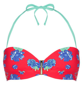 Floral Underwired Bandeau Bikini Top Image 2 of 6