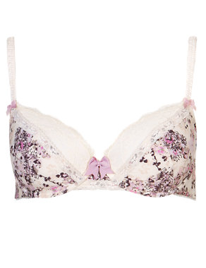 Floral Underwired Padded Balcony Bra A-DD Image 2 of 5