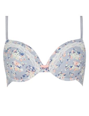 Floral Underwired Padded Plunge Bra A-DD Image 2 of 4
