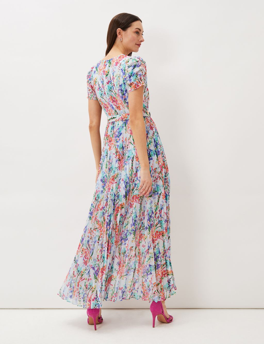 Floral V-Neck Belted Maxi Waisted Dress | Phase Eight | M&S