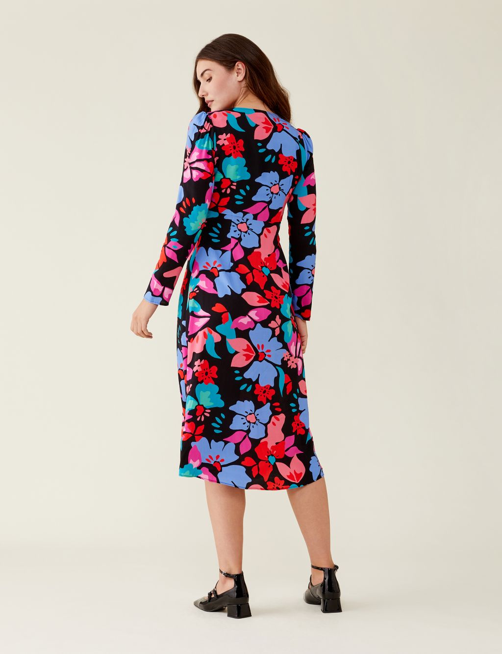 Floral V-Neck Button Through Midi Tea Dress | Finery London | M&S