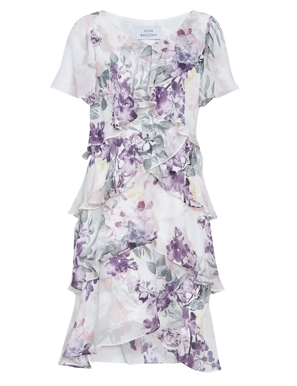 Floral VNeck Knee Length Tiered Dress Gina Bacconi M&S